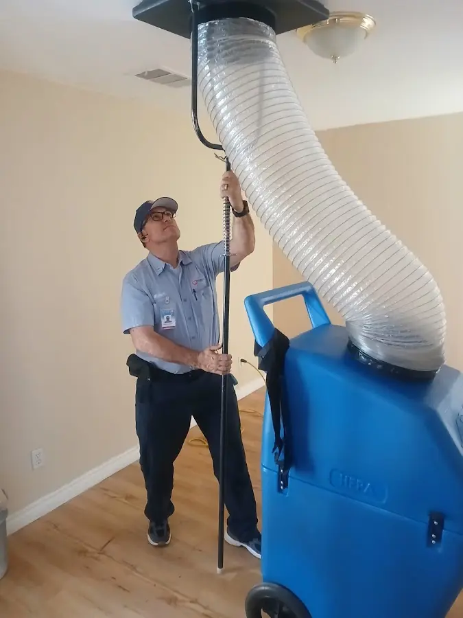 Mini Split Installation technician using HEPA equipment in Zion